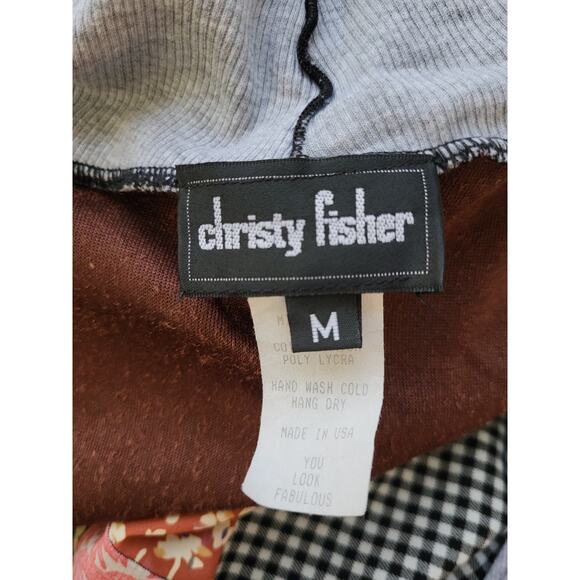 VTG Patchwork Open Front Artsy Cardigan Gray Large Waterfall Open Front USA Made - Picture 12 of 13